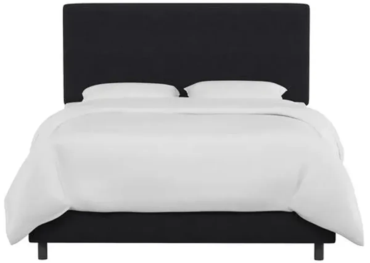 Novak Linen Bed - Handcrafted - Black