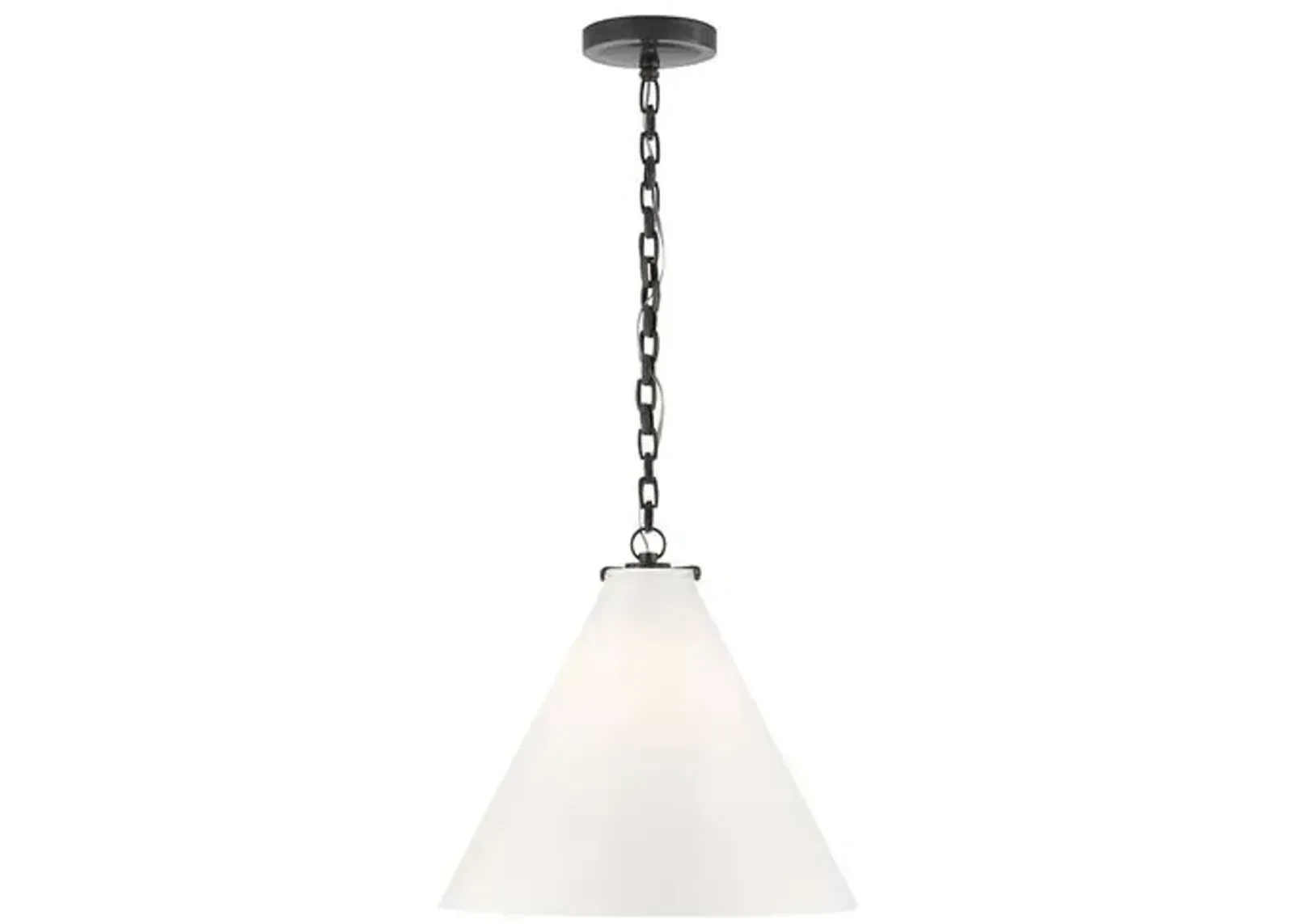 Visual Comfort - Katie Conical Pendant - Bronze - White