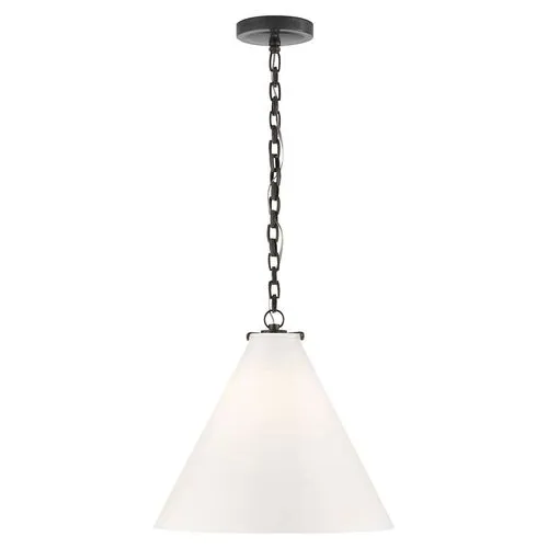 Visual Comfort - Katie Conical Pendant - Bronze - White