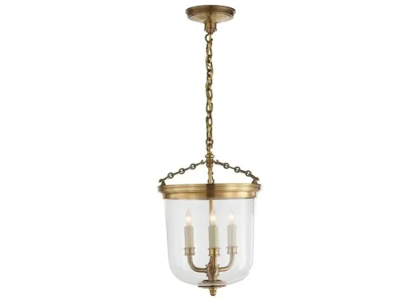 Visual Comfort - Merchant Pendant - Antiqued Brass - Silver