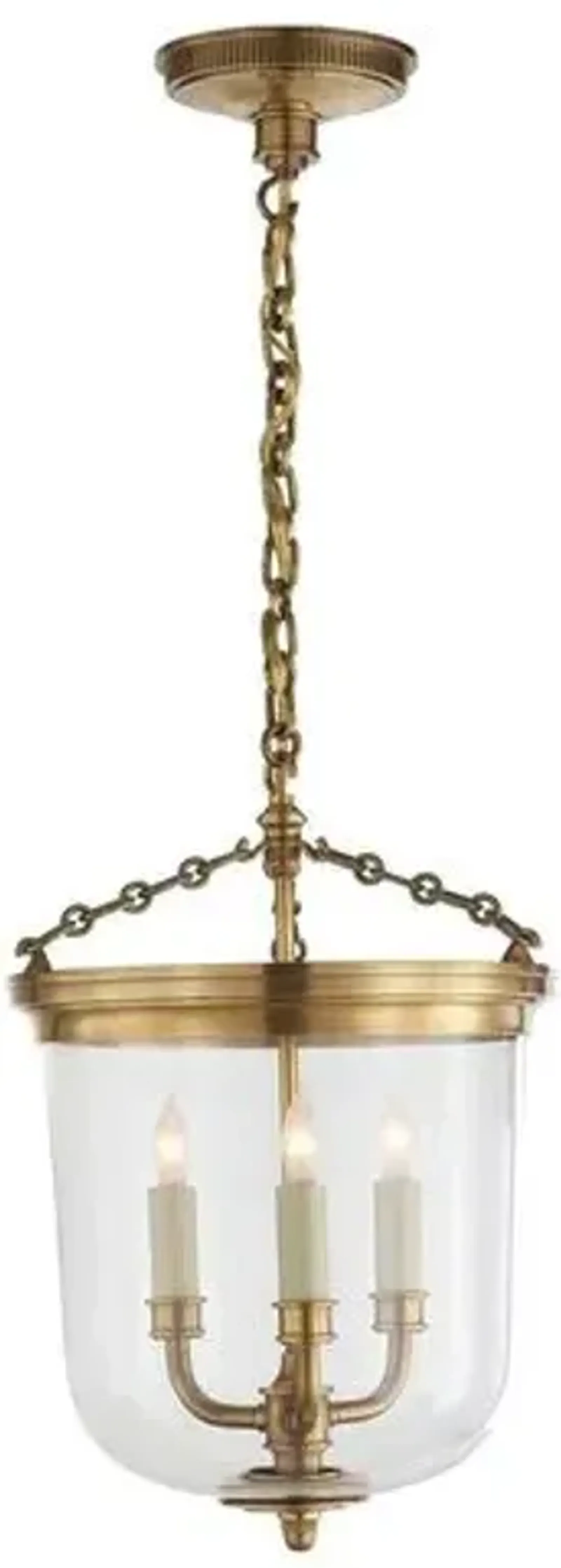 Visual Comfort - Merchant Pendant - Antiqued Brass - Silver