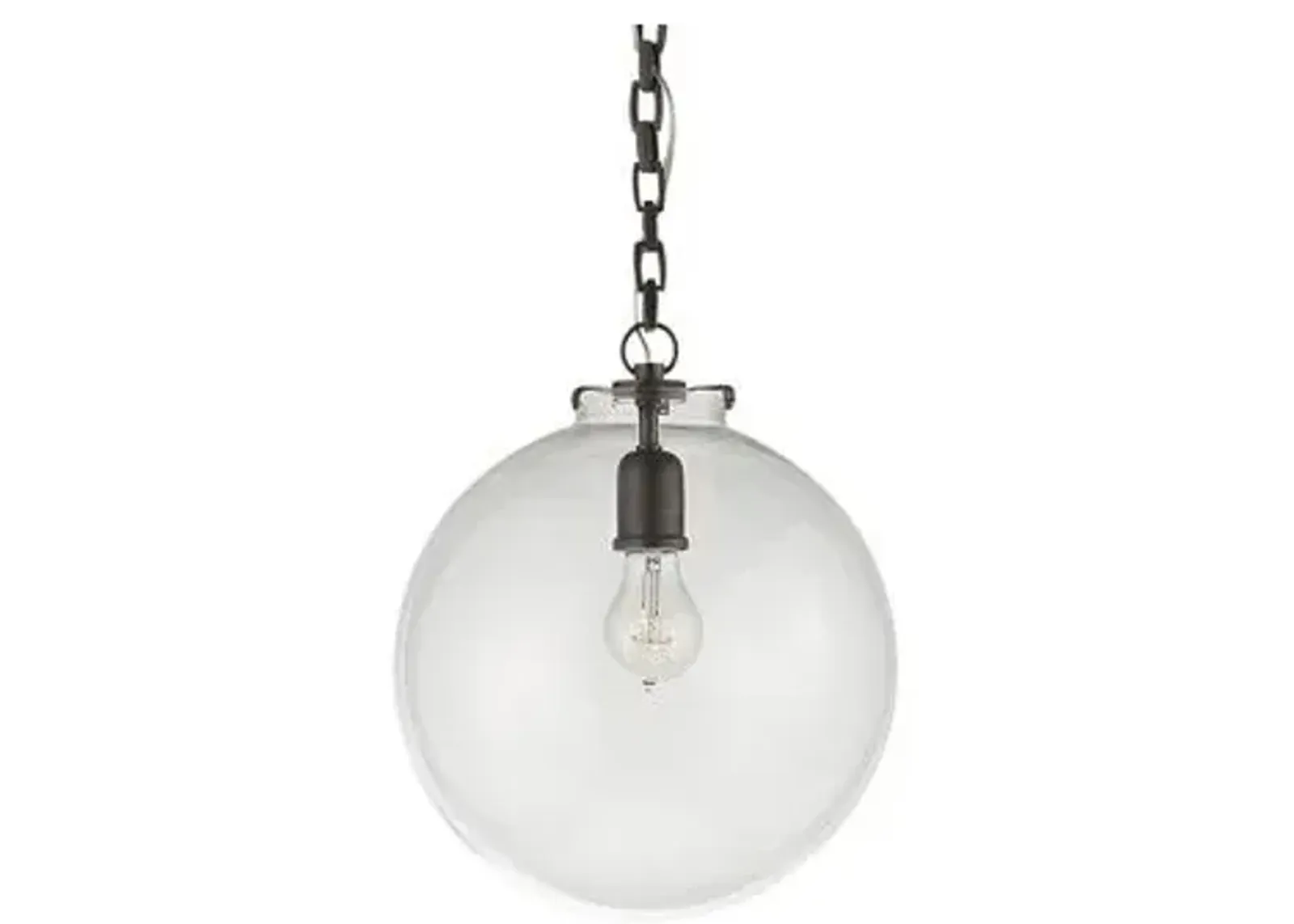 Visual Comfort - Katie Globe Pendant - Bronze/Clear - Black