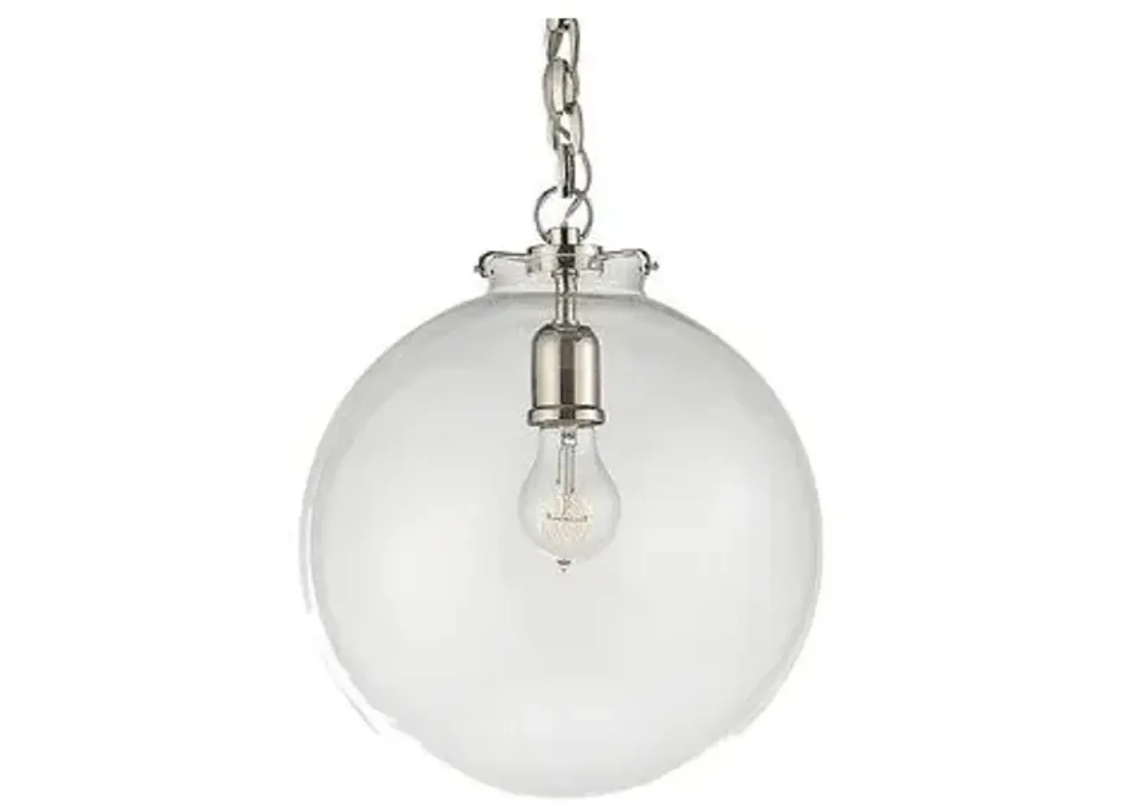 Visual Comfort - Katie Globe Pendant - Polished Nickel - Silver