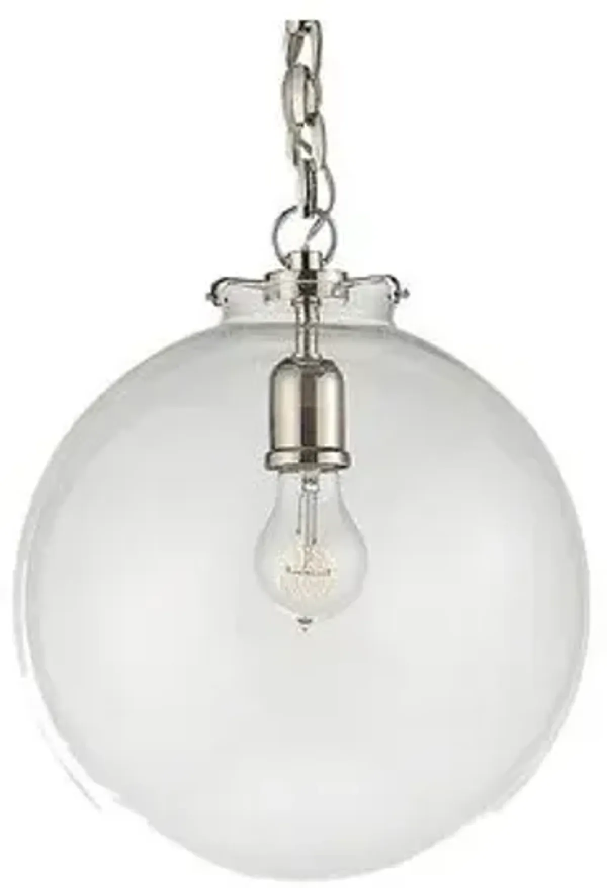 Visual Comfort - Katie Globe Pendant - Polished Nickel - Silver