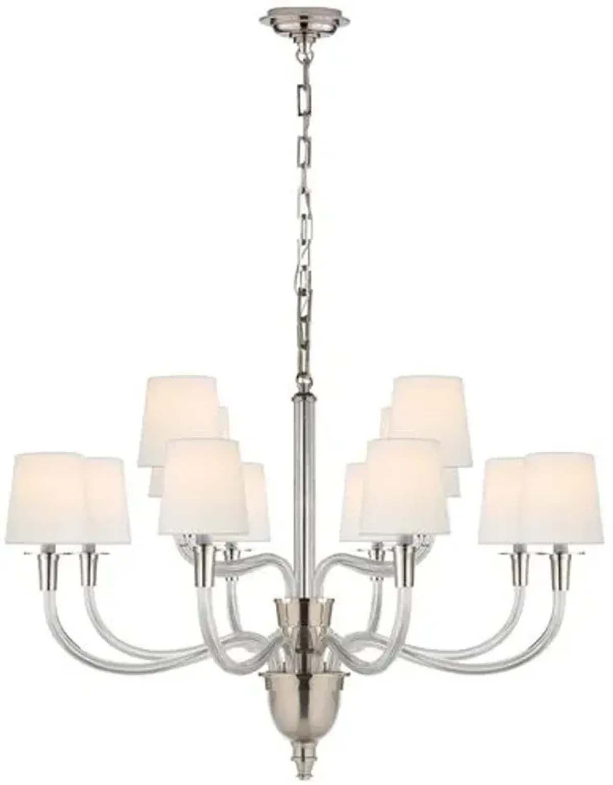 Visual Comfort - Vivian Chandelier - Polished Nickel - Silver