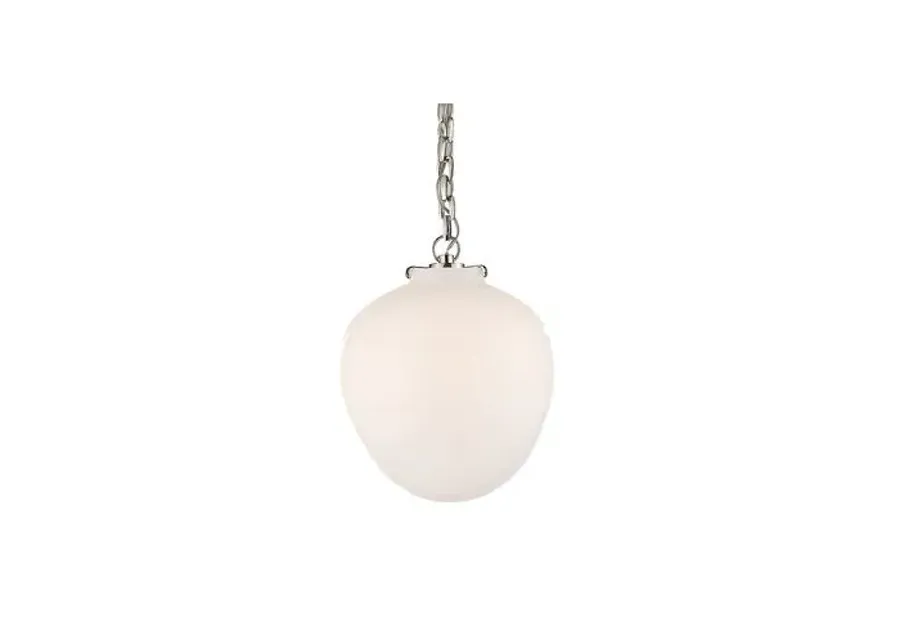 Visual Comfort - Katie Acorn Pendant - Polished Nickel - White