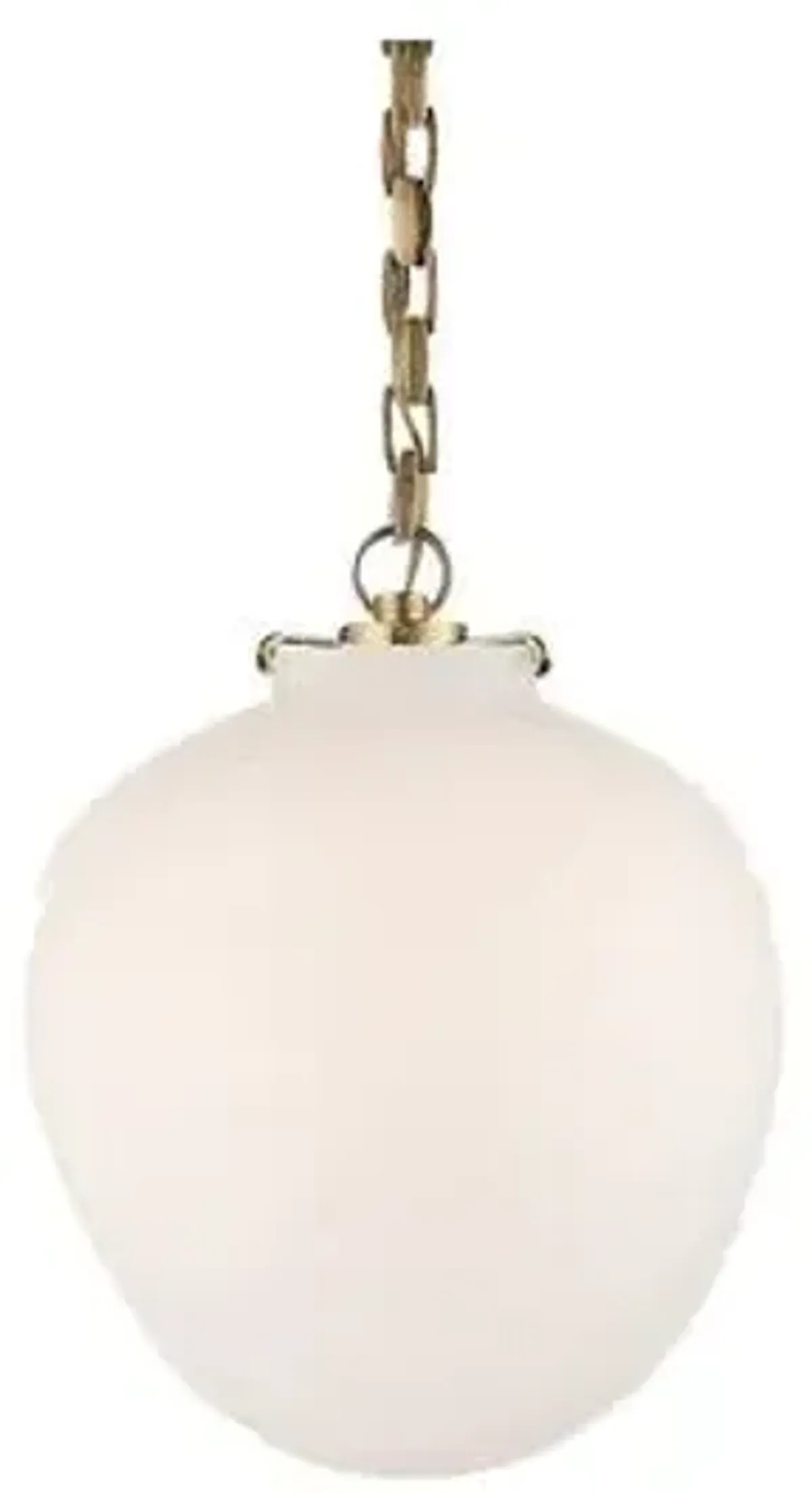 Visual Comfort - Katie Acorn Pendant - Antiqued Brass - White