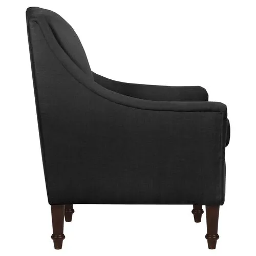 Holmes Linen Accent Chair - Black, Comfortable, Durable