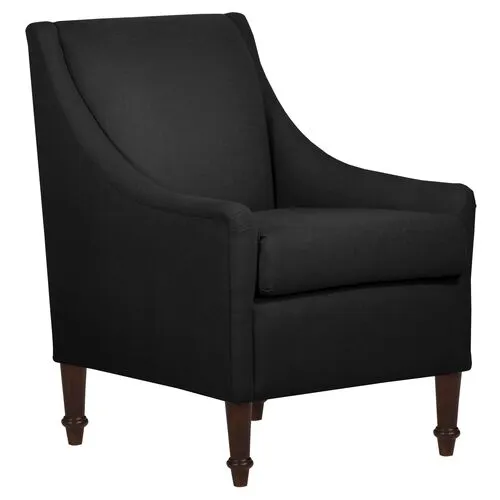 Holmes Linen Accent Chair - Black, Comfortable, Durable