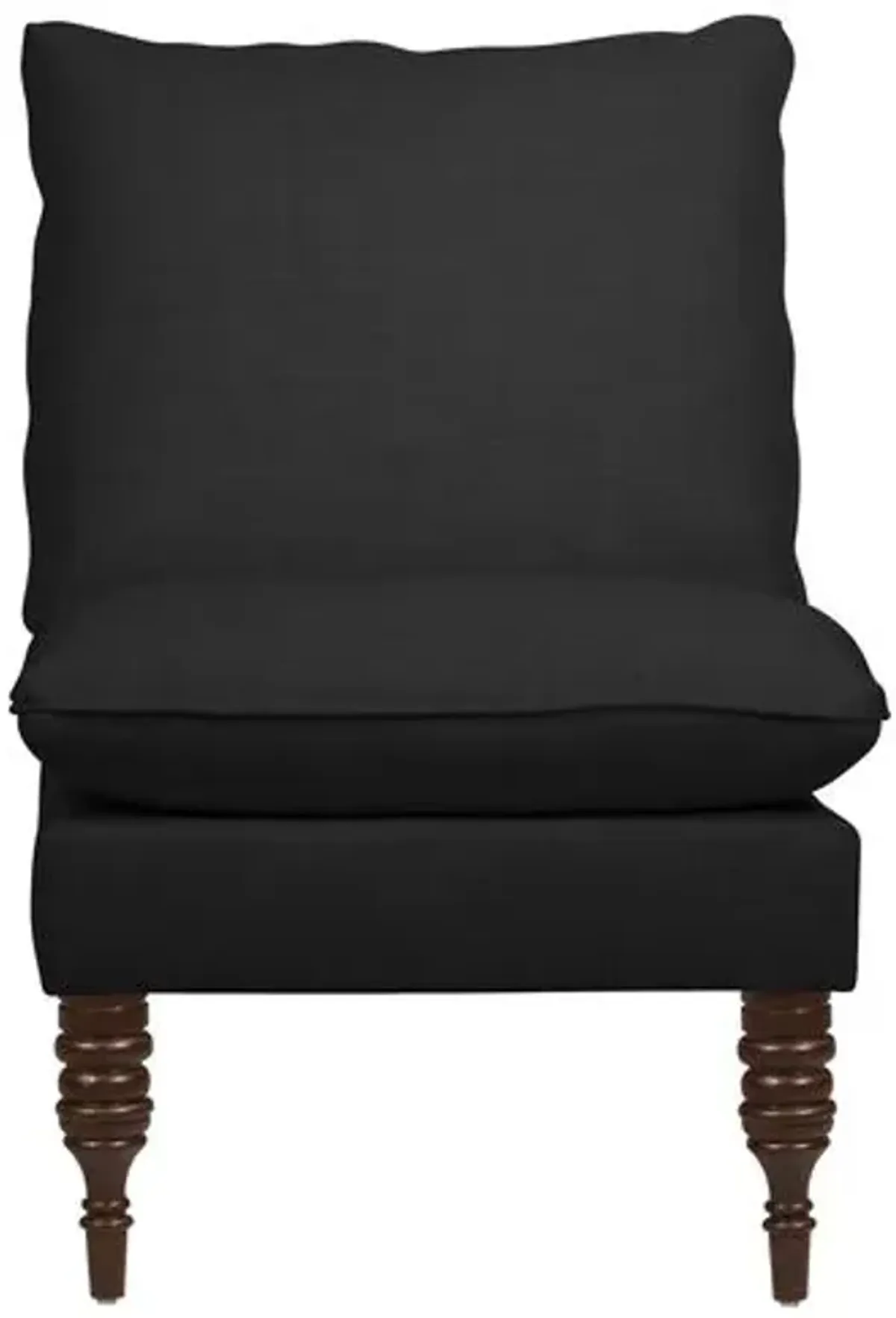 Daphne Linen Slipper Chair - Black