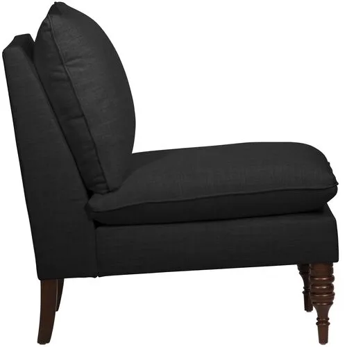 Daphne Linen Slipper Chair - Black