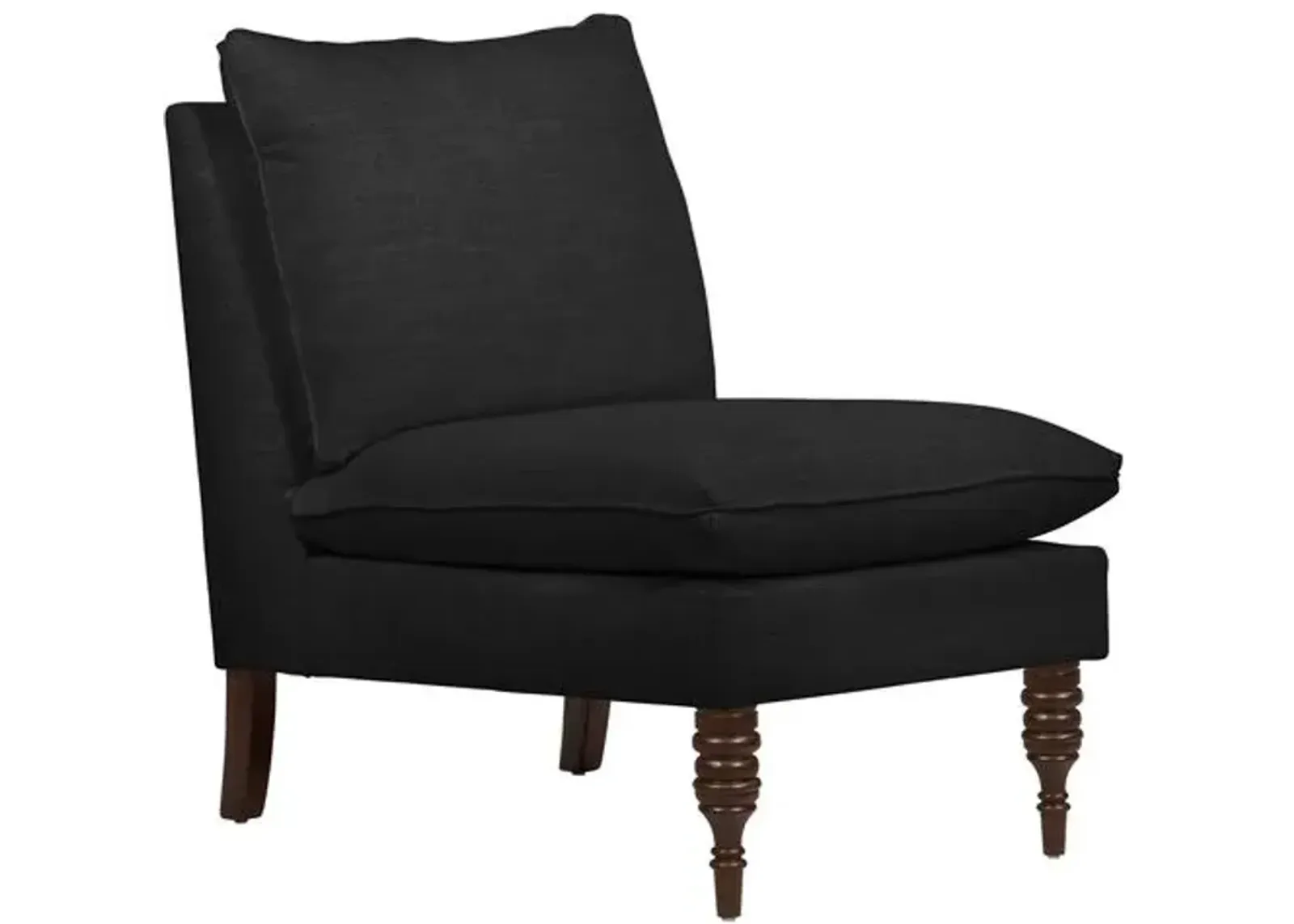 Daphne Linen Slipper Chair - Black