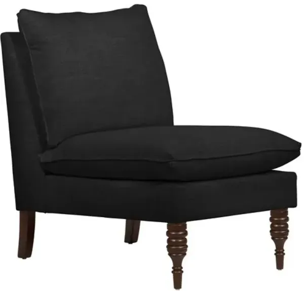 Daphne Linen Slipper Chair - Black
