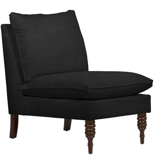 Daphne Linen Slipper Chair - Black