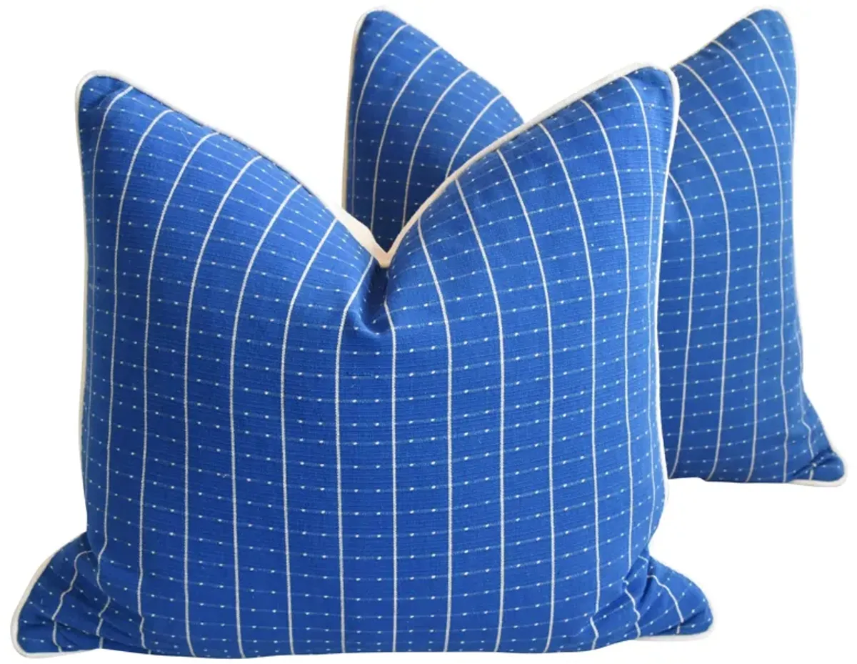 Blue & White Nautical Pillows - Set of 2