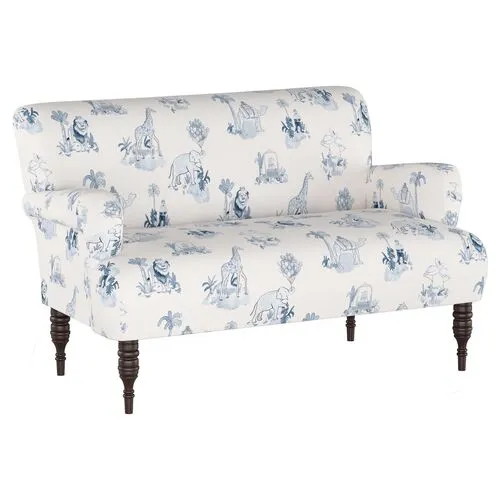 Nicolette Settee - Blue Toile