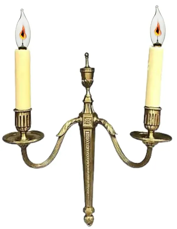 Antique French Bronze Wall Sconces - Set of 2 - Rose Victoria - Gold
