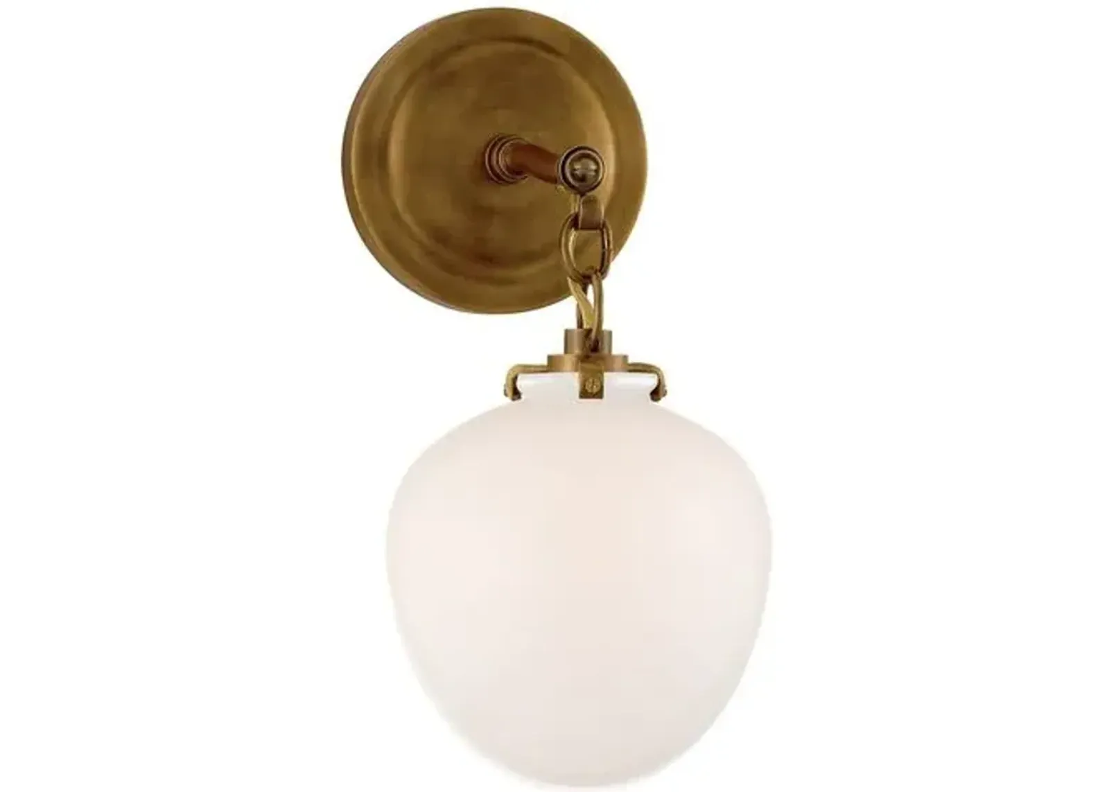 Visual Comfort - Katie Small Acorn Sconce With White Glass - Hand-Rubbed Antique Brass - Gold