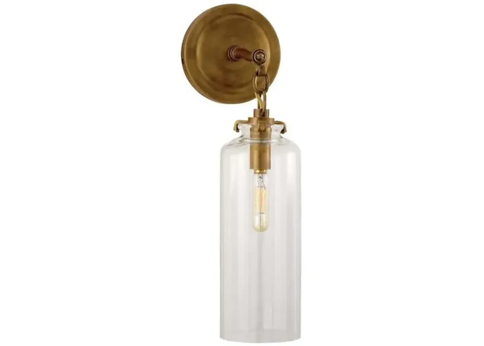 Visual Comfort - Katie Cylindrical Sconce - Antiqued Brass - Gold