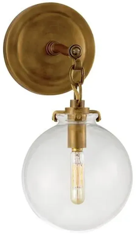 Visual Comfort - Katie Globe Sconce - Brass/Clear - Gold