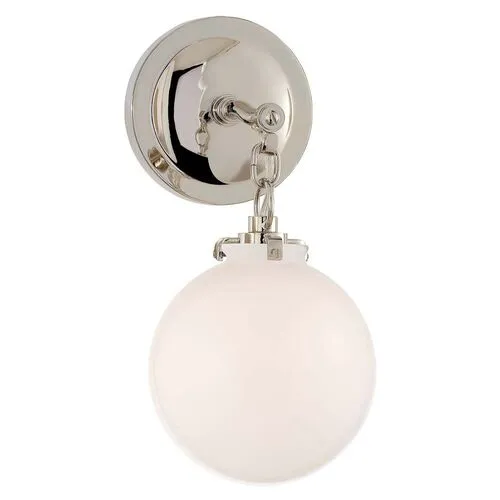 Visual Comfort - Katie Globe Sconce - Polished Nickel - Silver