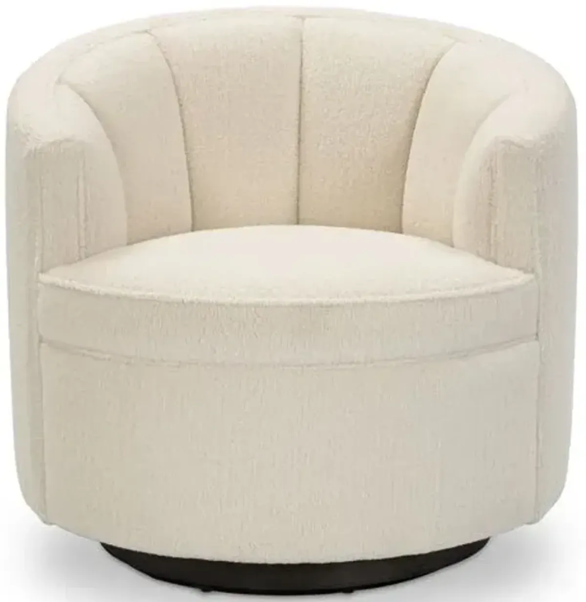 Jackie Swivel Chair - Cream Sherpa - Kim Salmela - Handcrafted