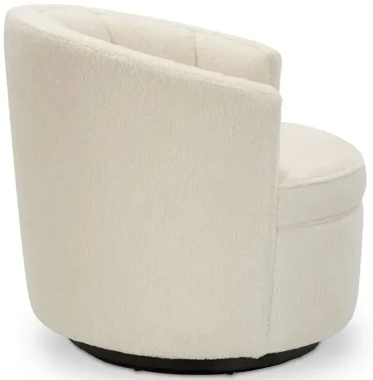 Jackie Swivel Chair - Cream Sherpa - Kim Salmela - Handcrafted