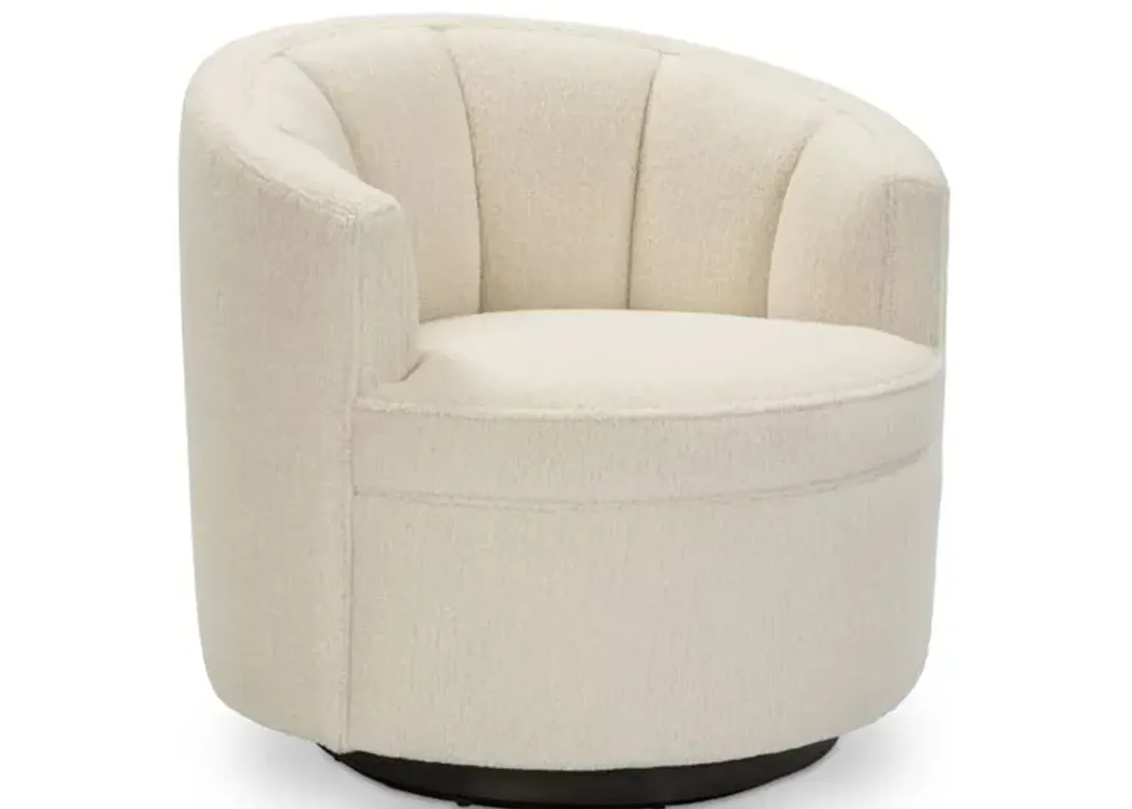 Jackie Swivel Chair - Cream Sherpa - Kim Salmela - Handcrafted