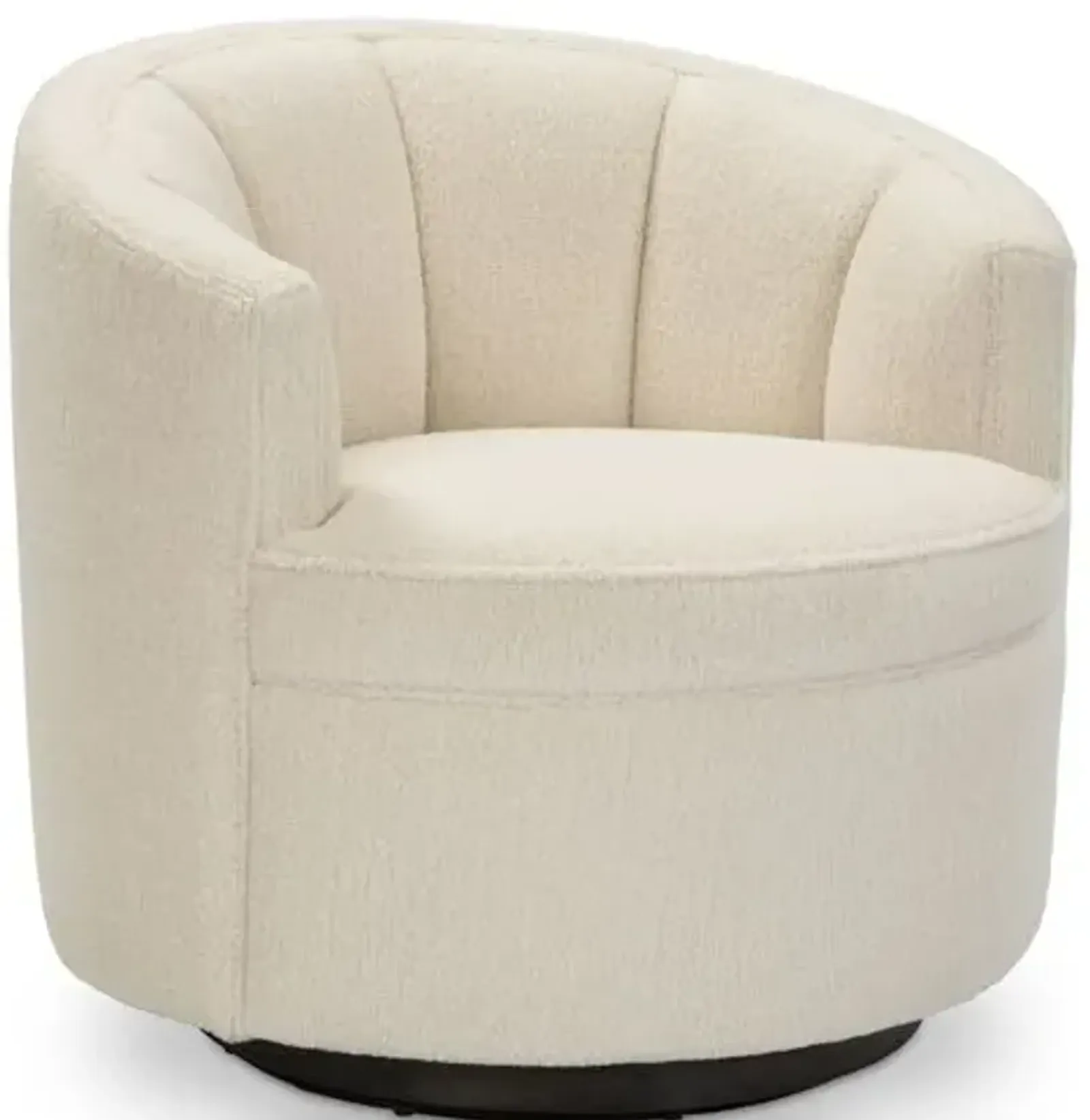 Jackie Swivel Chair - Cream Sherpa - Kim Salmela - Handcrafted