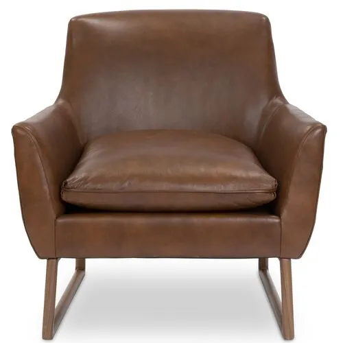 Nash Leather Accent Chair - Pecan - Kim Salmela - Handcrafted, Comfortable, Durable
