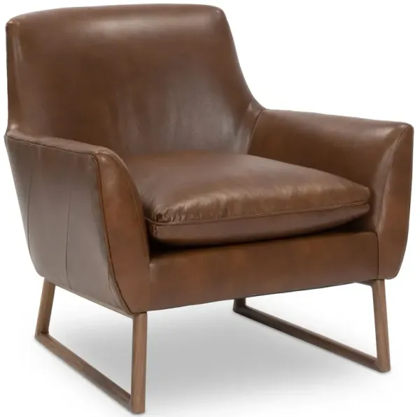 Nash Leather Accent Chair, Pecan
