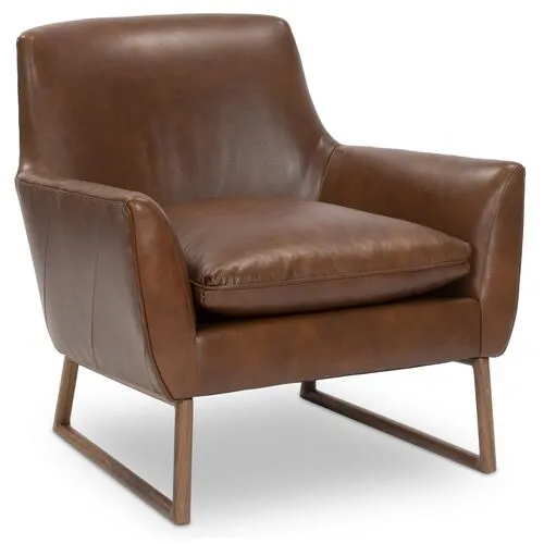 Nash Leather Accent Chair - Pecan - Kim Salmela - Handcrafted, Comfortable, Durable