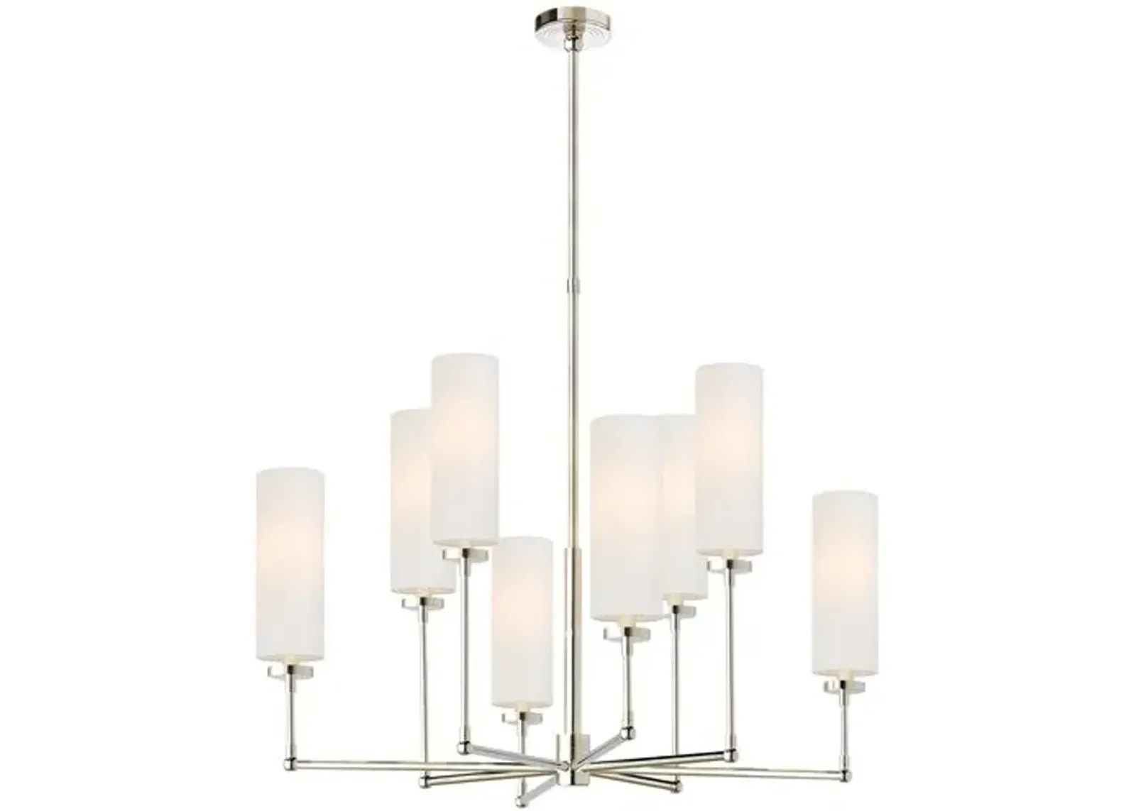 Visual Comfort - Ziyi 8-Light Chandelier - Polished Nickel - Silver