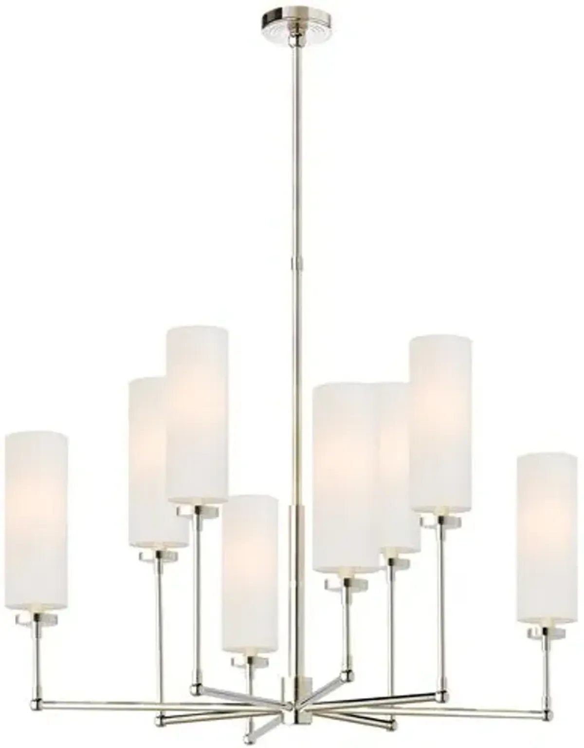 Visual Comfort - Ziyi 8-Light Chandelier - Polished Nickel - Silver