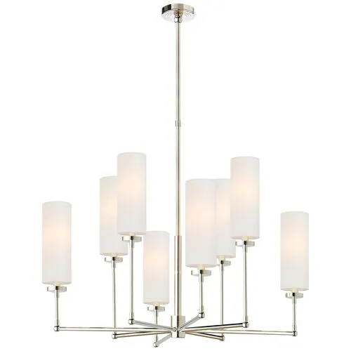 Visual Comfort - Ziyi 8-Light Chandelier - Polished Nickel - Silver