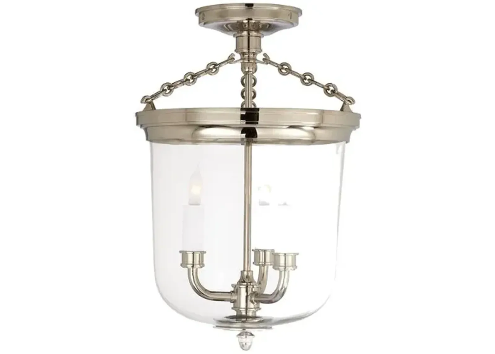 Visual Comfort - Merchant Semi-Flush Mount - Nickel - Silver