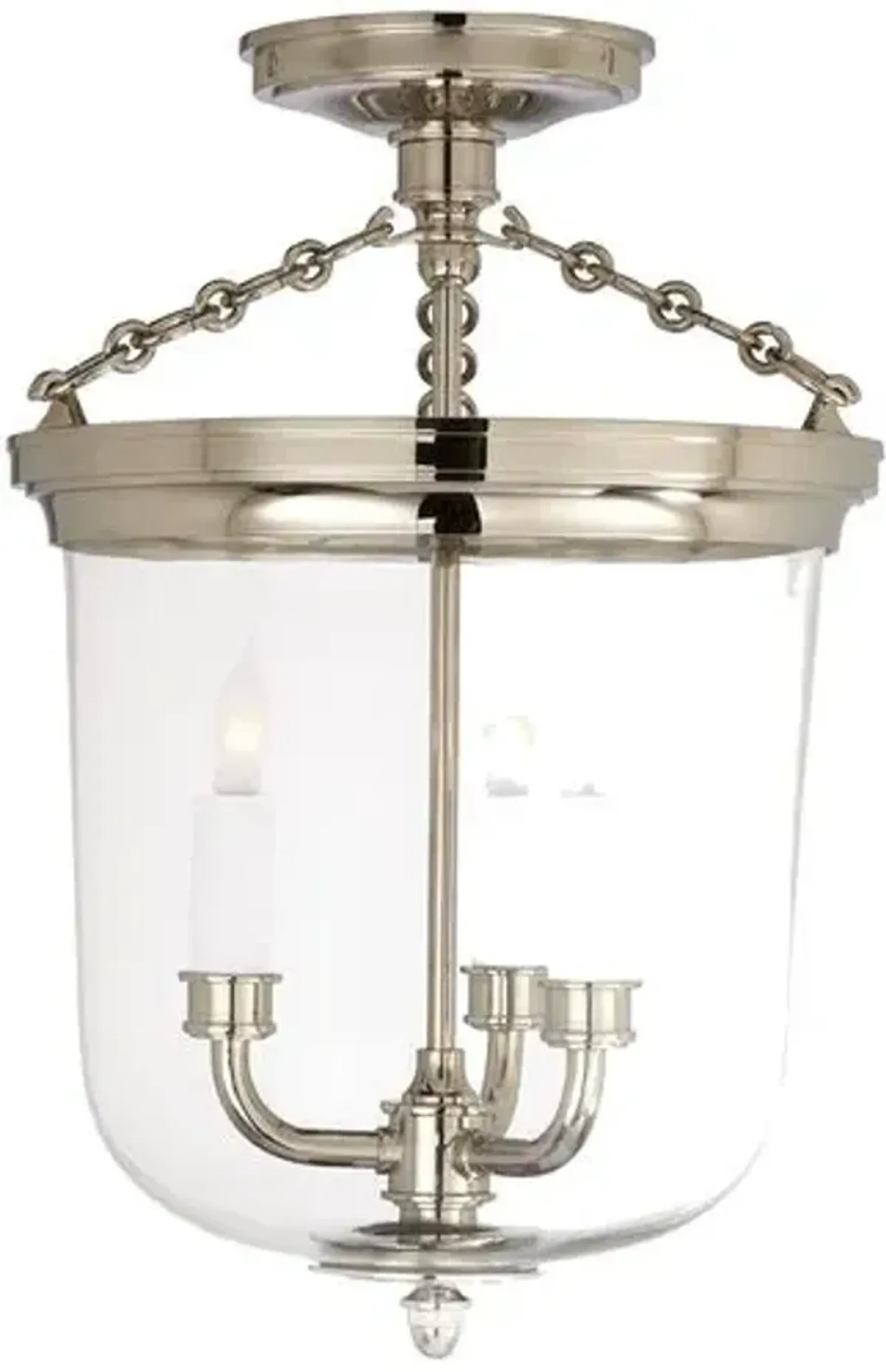 Visual Comfort - Merchant Semi-Flush Mount - Nickel - Silver