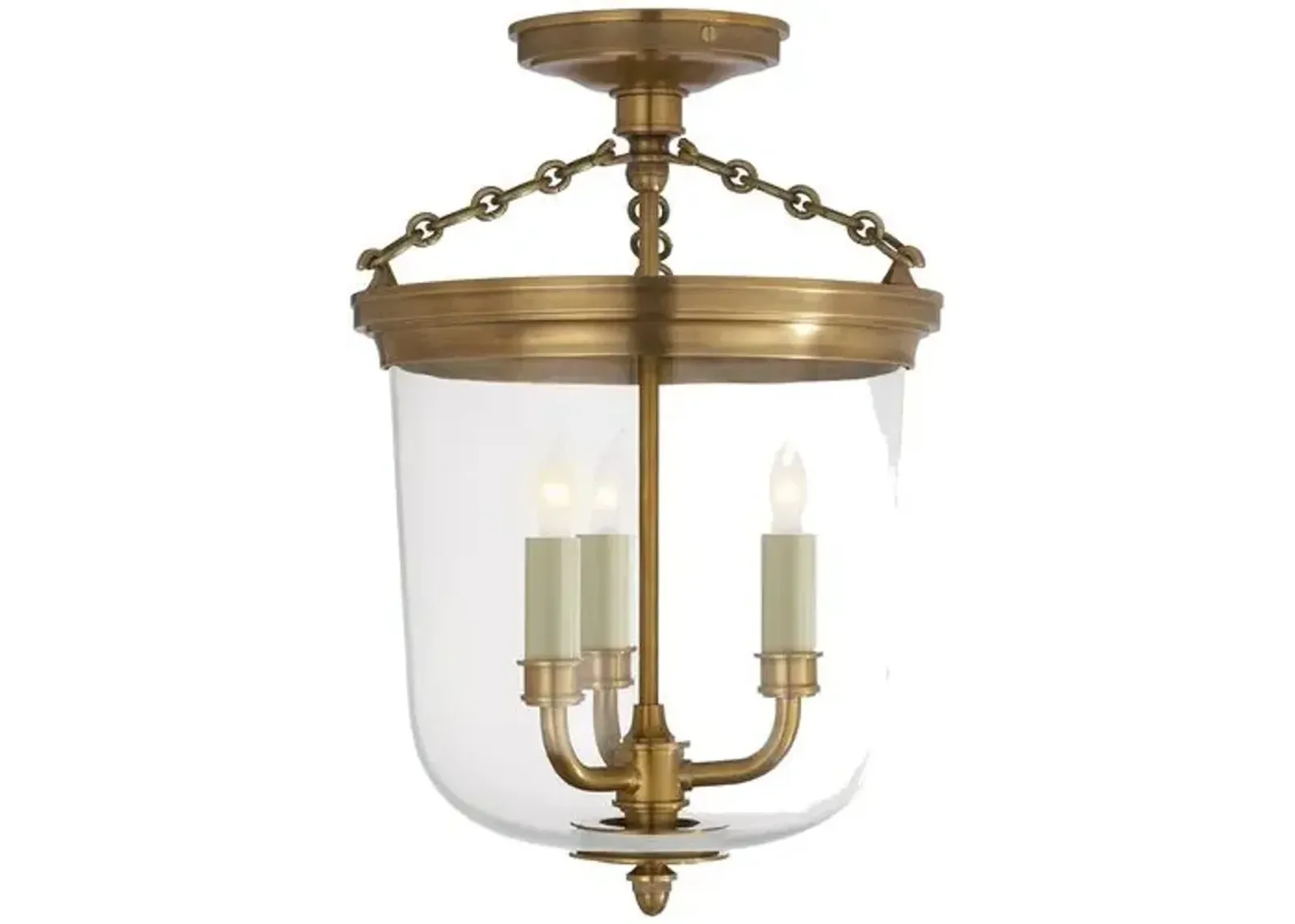 Visual Comfort - Merchant Semi-Flush Mount - Brass - Gold