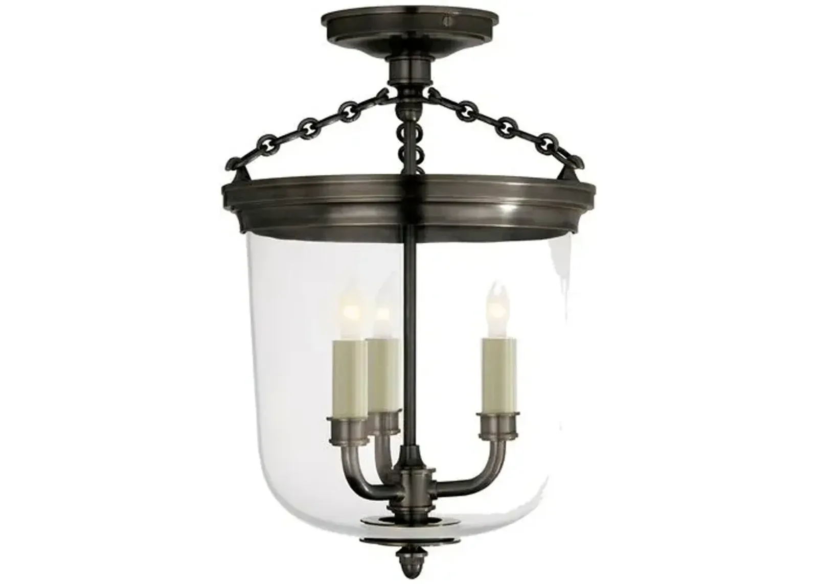 Visual Comfort - Merchant Semi-Flush Mount - Bronze - Black