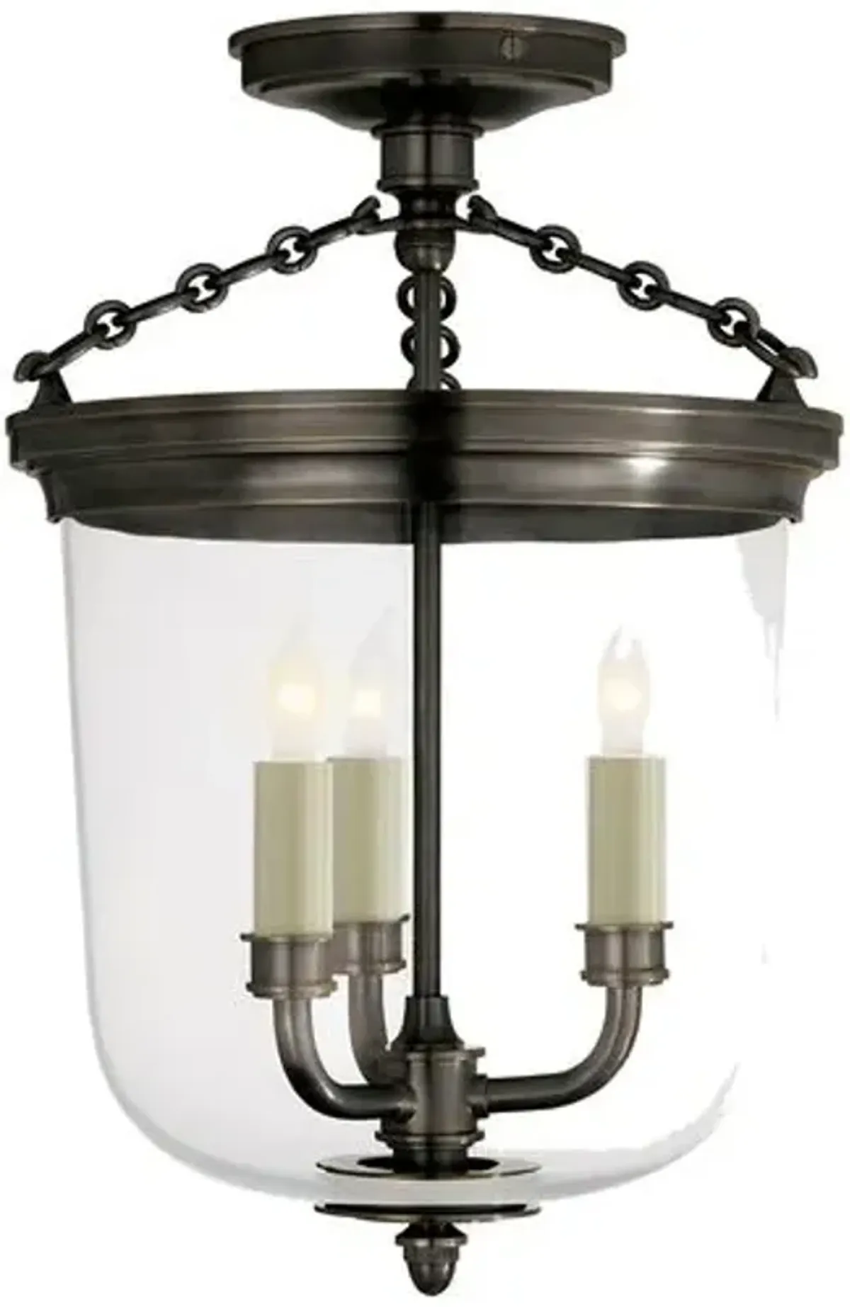 Visual Comfort - Merchant Semi-Flush Mount - Bronze - Black