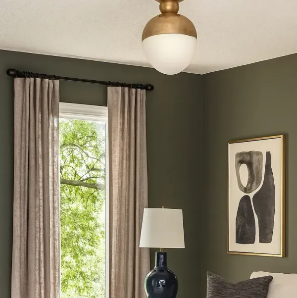 Visual Comfort - Clark Flush Mount With White Glass - Hand-Rubbed Brass - Gold