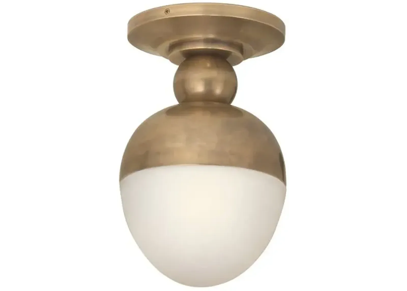 Visual Comfort - Clark Flush Mount With White Glass - Hand-Rubbed Brass - Gold