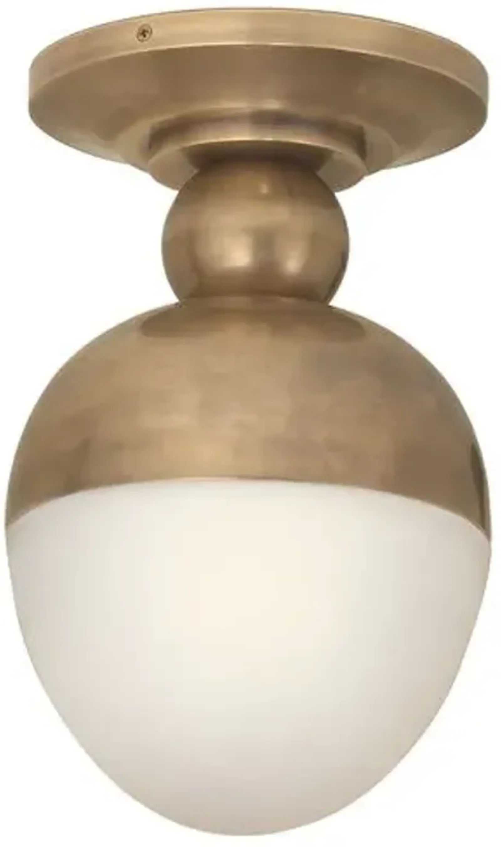 Visual Comfort - Clark Flush Mount With White Glass - Hand-Rubbed Brass - Gold