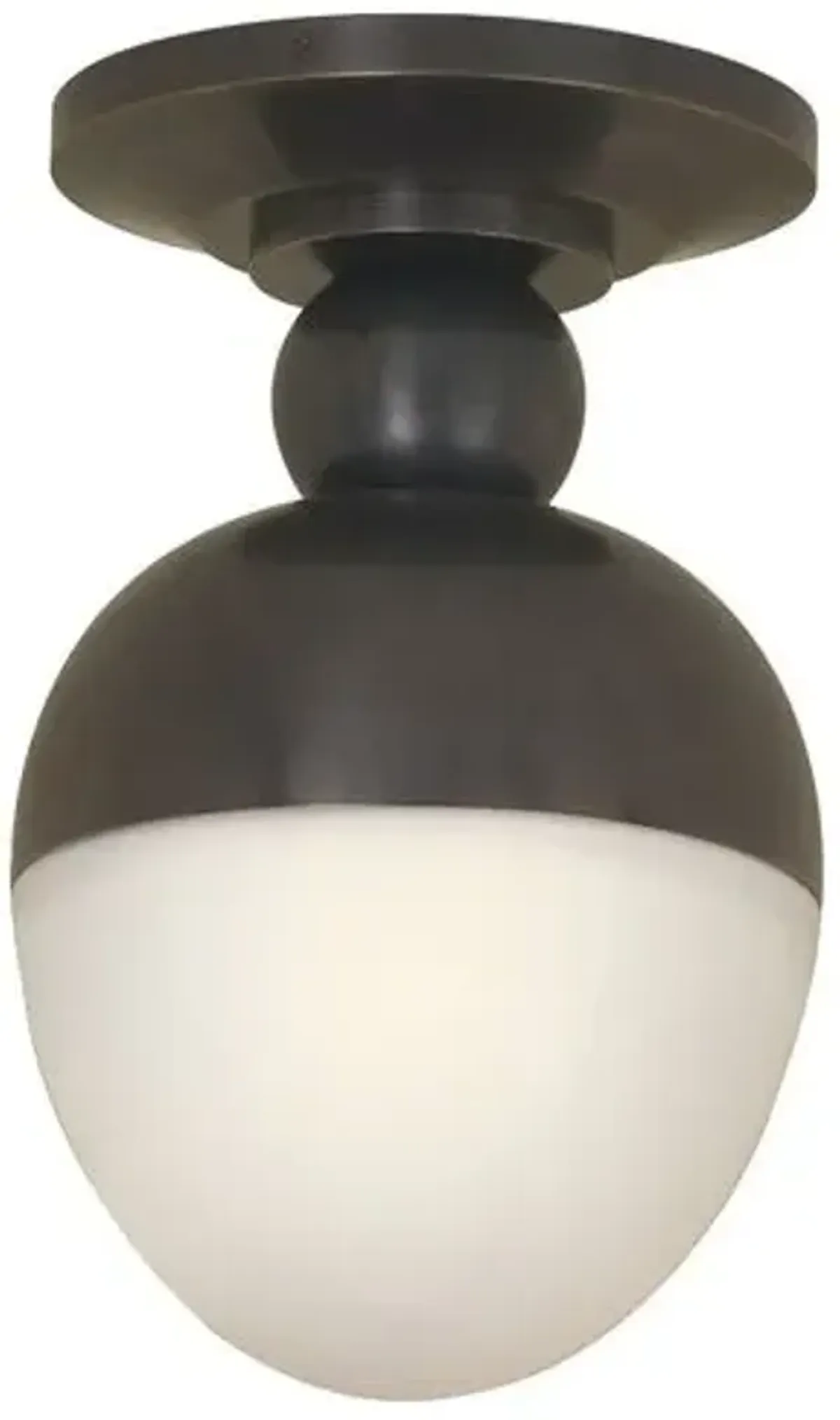 Visual Comfort - Clark Flush Mount With White Glass - Bronze - Black