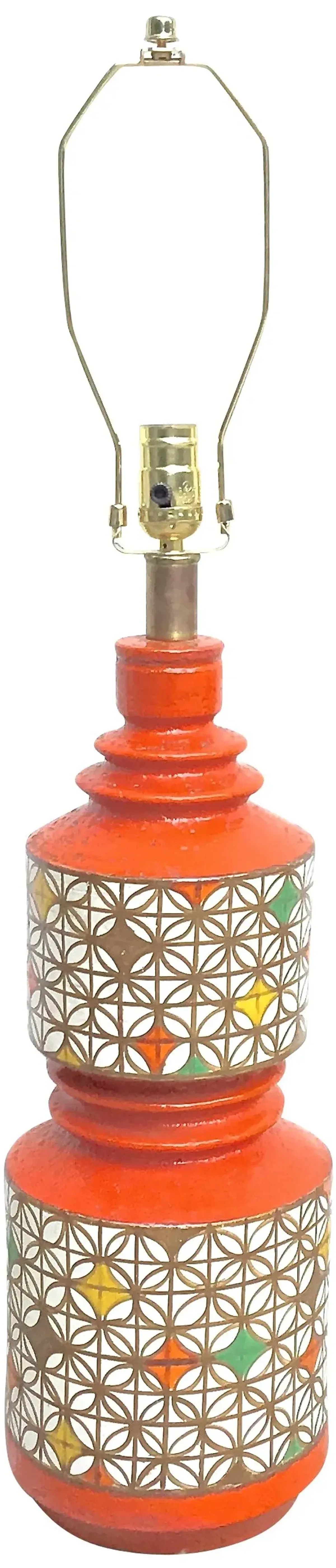 Midcentury Geometric Aldo Londi Lamp - Vermilion Designs