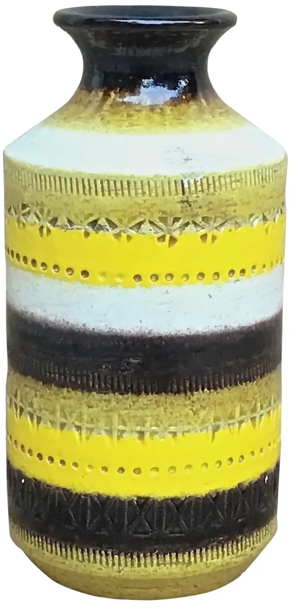 Midcentury Cuneiform Pattern Vase - Vermilion Designs - Yellow