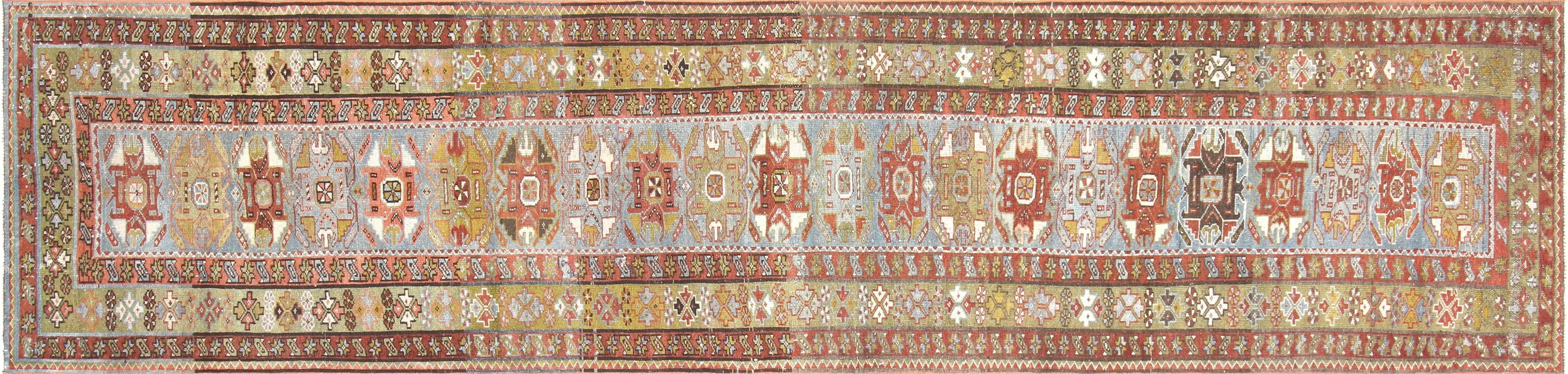 3'1"x13' 1920s Persian Malayer Runner - Nalbandian - Green