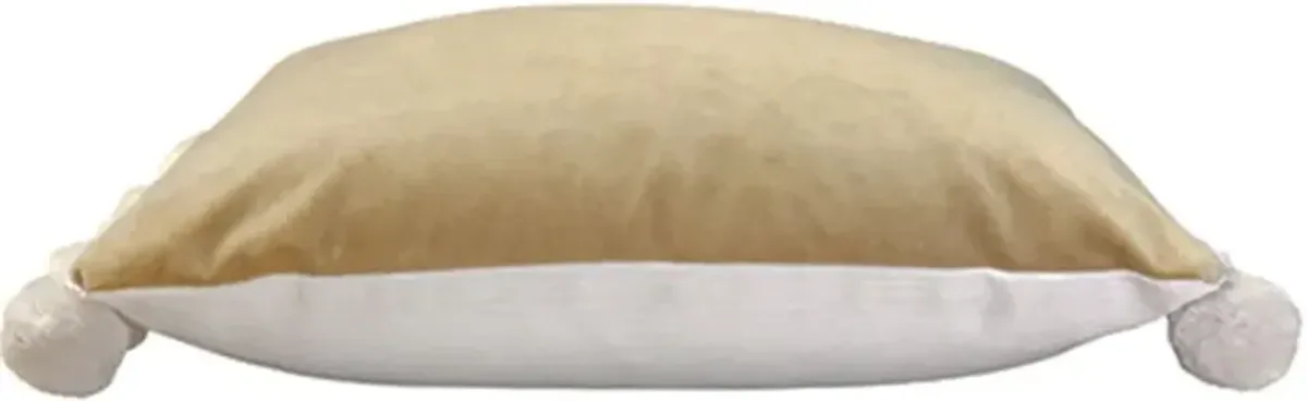 Josie Pom Pom Lumbar Pillow, Velvet