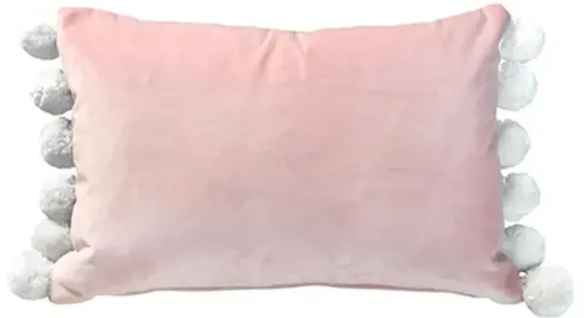 Josie Pom Pom Lumbar Pillow - Velvet - Kim Salmela