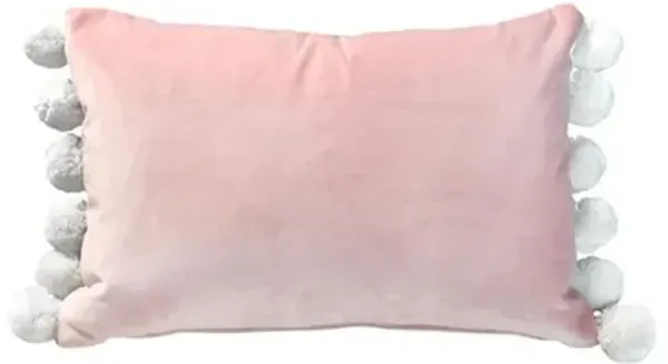 Josie Pom Pom Lumbar Pillow - Velvet - Kim Salmela